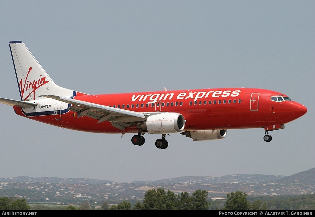 Aircraft Photo of OO-VEN | Boeing 737-36N | Virgin Express | AirHistory.net #81102