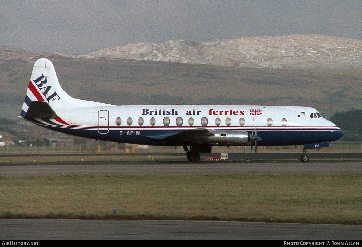 Aircraft Photo of G-APIM | Vickers 806 Viscount | British Air Ferries - BAF | AirHistory.net #81300
