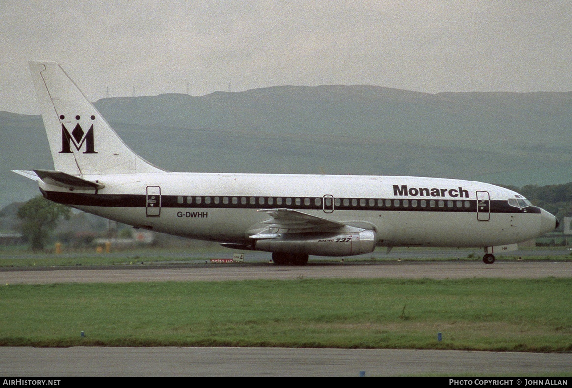 Aircraft Photo of G-DWHH | Boeing 737-2T7/Adv | Monarch Airlines | AirHistory.net #81769