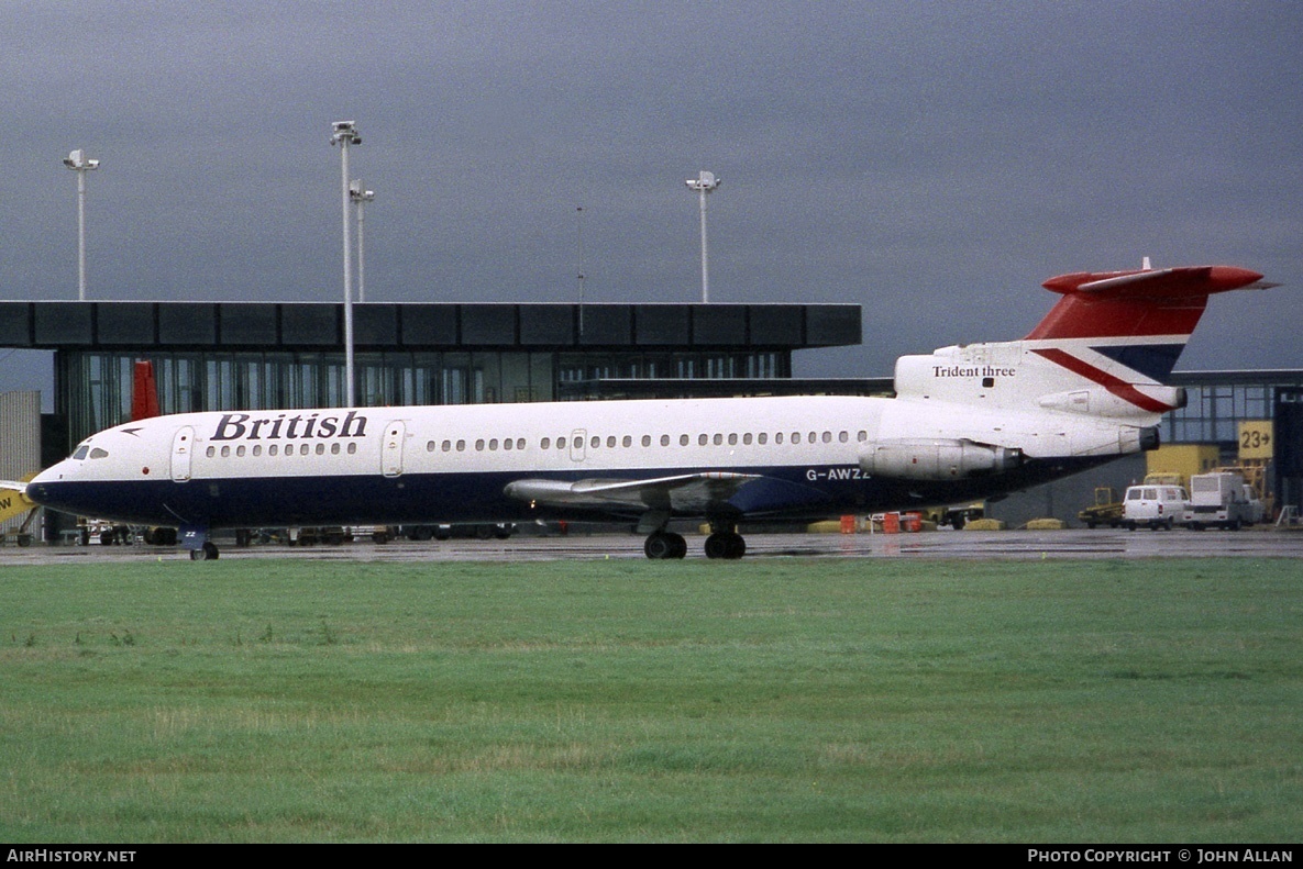 Aircraft Photo of G-AWZZ | Hawker Siddeley HS-121 Trident 3B | British Airways | AirHistory.net #81790
