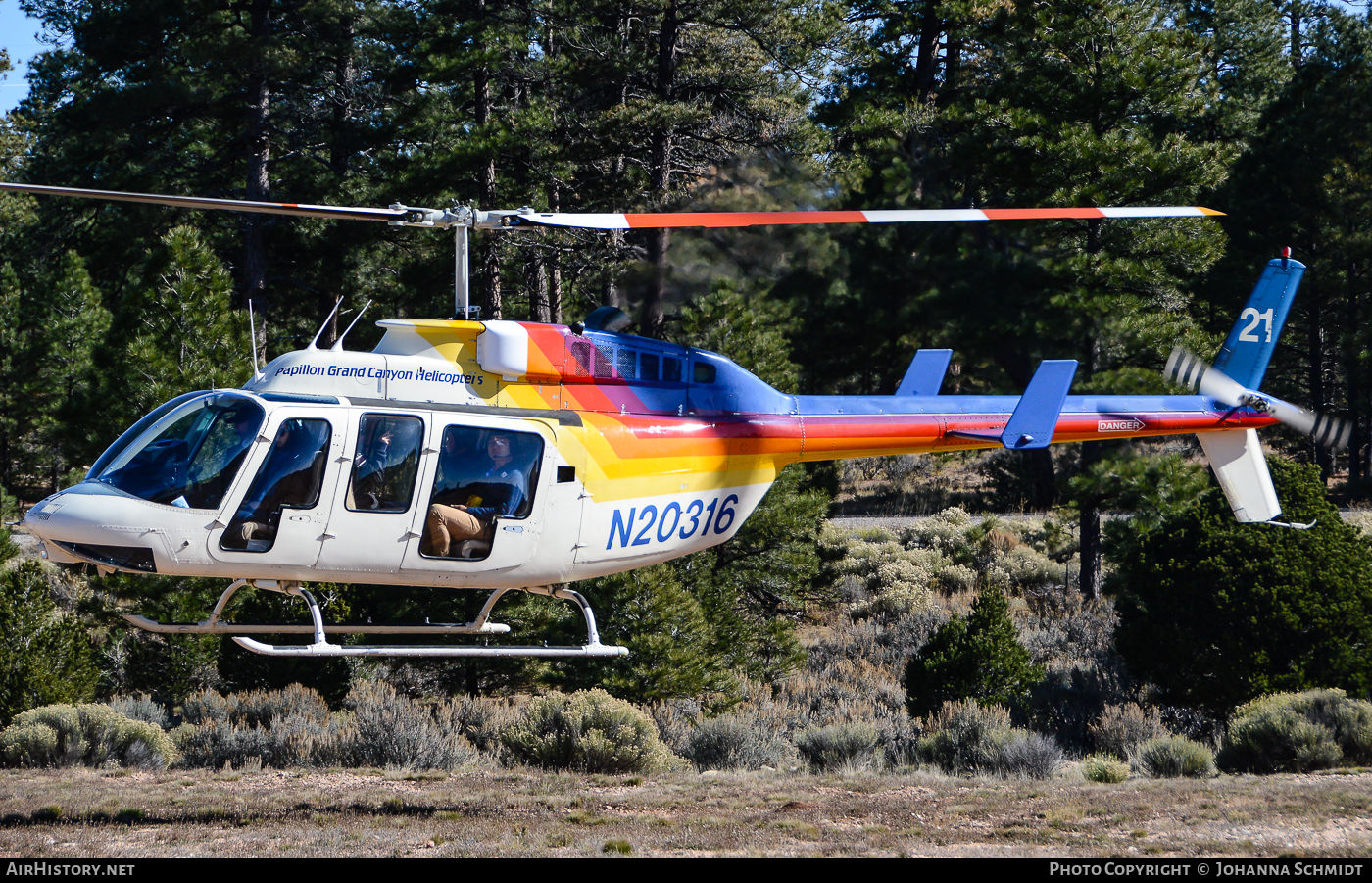 Aircraft Photo of N20316 | Bell 206L-1 LongRanger II | Papillon Grand Canyon Helicopters | AirHistory.net #82091