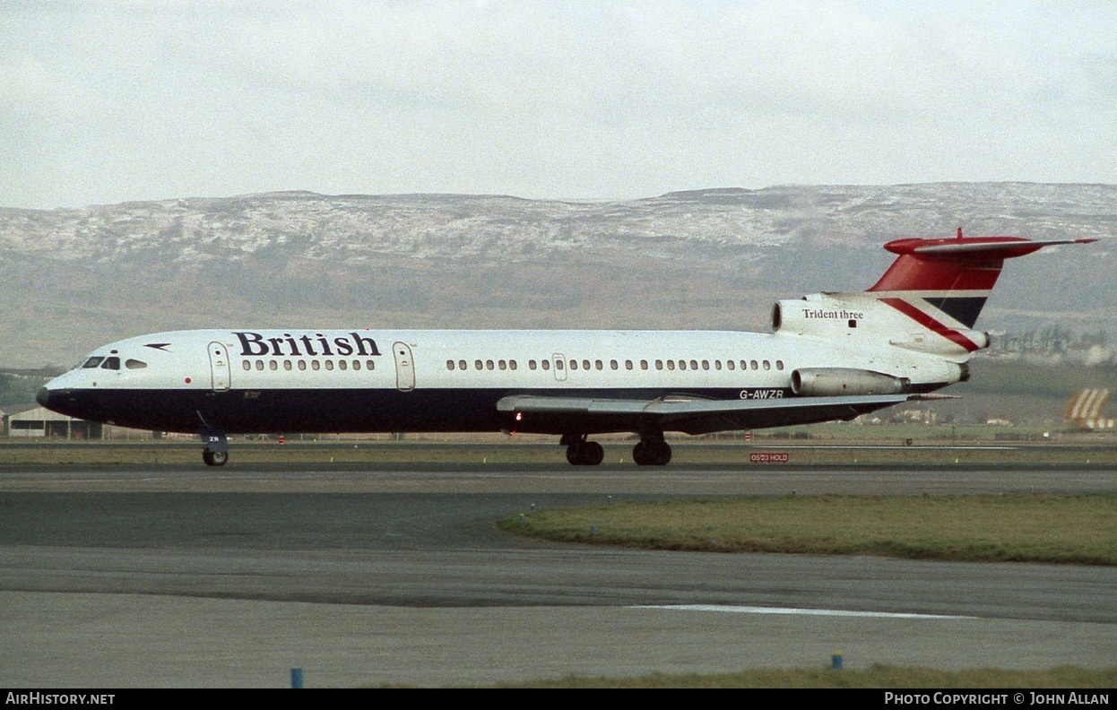 Aircraft Photo of G-AWZR | Hawker Siddeley HS-121 Trident 3B | British Airways | AirHistory.net #82274