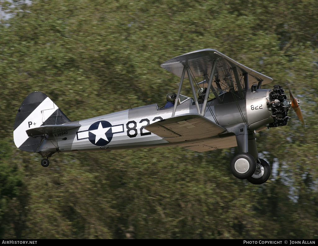 Aircraft Photo of N38940 | Boeing PT-17 Kaydet (A75N1) | USA - Air Force | AirHistory.net #82347