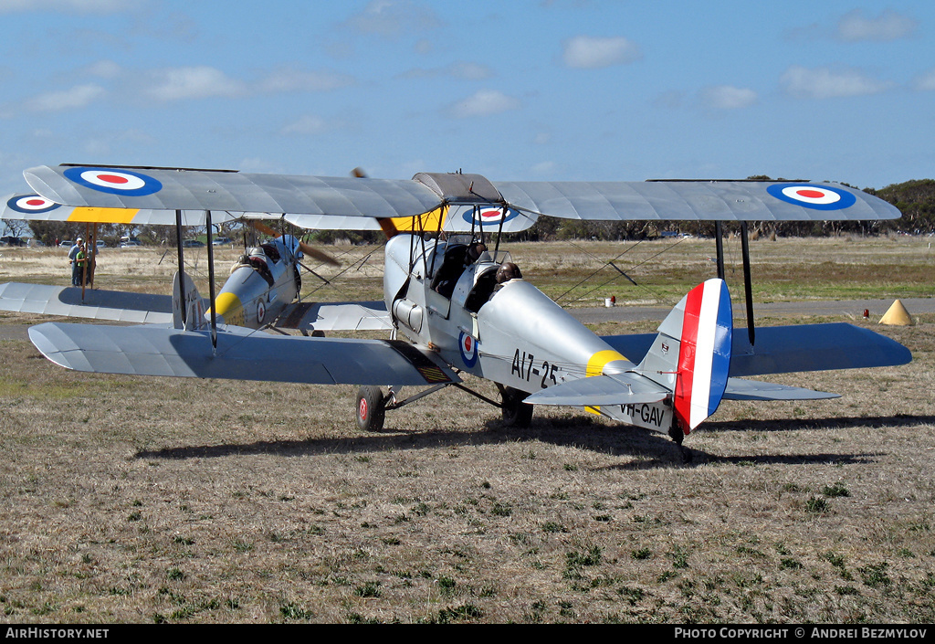 Aircraft Photo of VH-GAV / A17-25 | De Havilland D.H. 82A Tiger Moth | Australia - Air Force | AirHistory.net #82454
