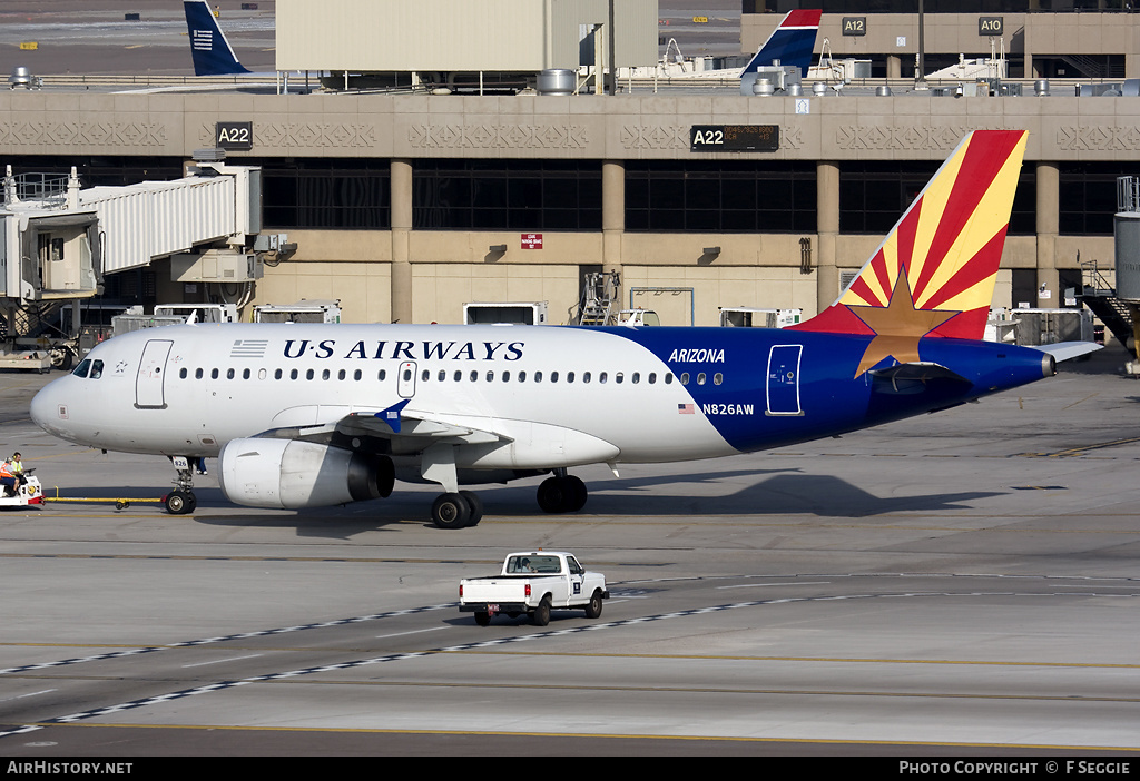 Aircraft Photo of N826AW | Airbus A319-132 | US Airways | AirHistory.net #82540