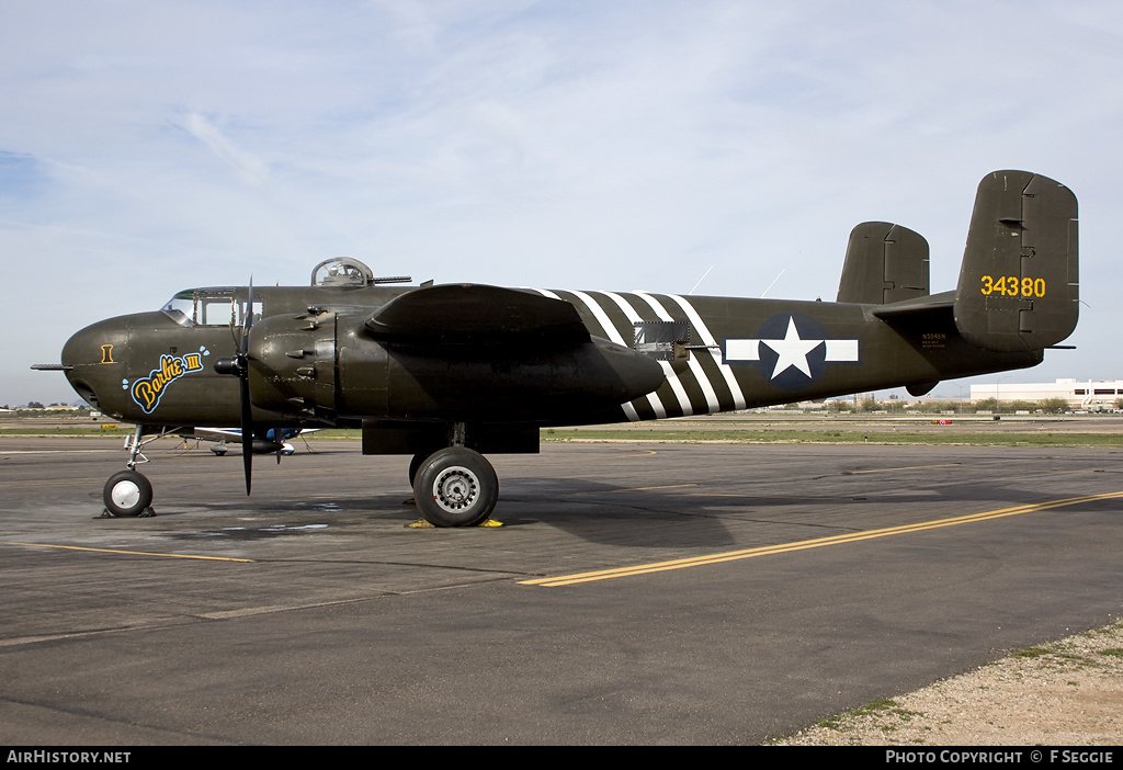 Aircraft Photo of N5548N / 34380 | North American B-25H Mitchell | USA - Air Force | AirHistory.net #82603