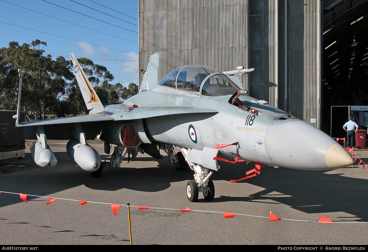 Aircraft Photo of A21-118 | McDonnell Douglas F/A-18B Hornet | Australia - Air Force | AirHistory.net #83110