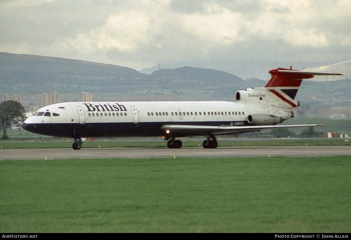 Aircraft Photo of G-AWZC | Hawker Siddeley HS-121 Trident 3B | British Airways | AirHistory.net #83416