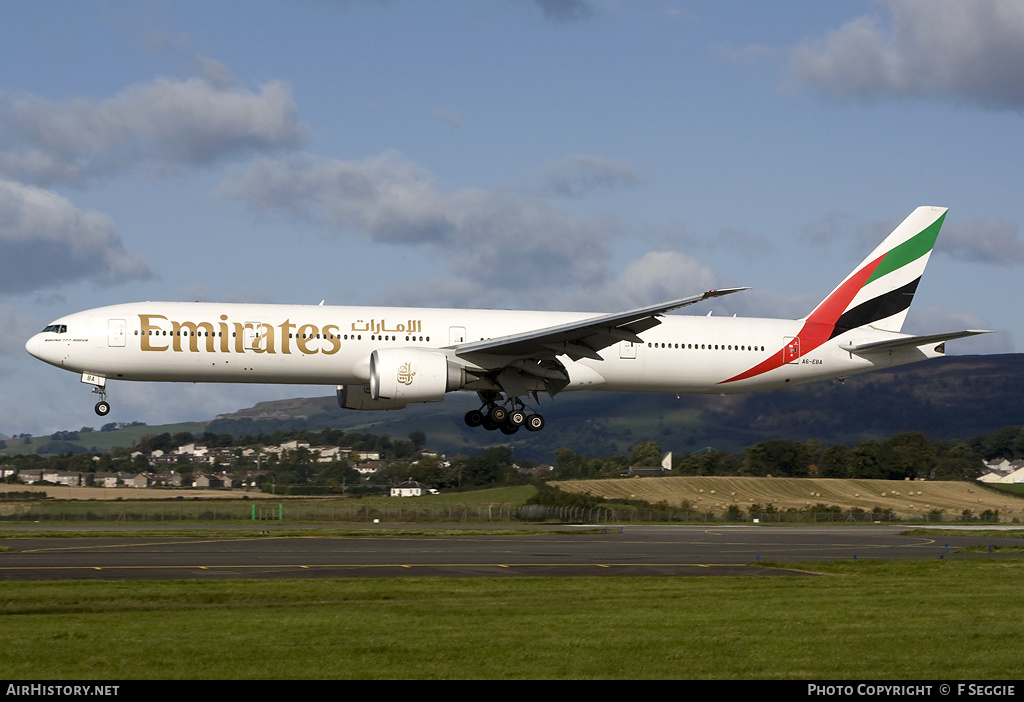 Aircraft Photo of A6-EBA | Boeing 777-31H/ER | Emirates | AirHistory.net #83530