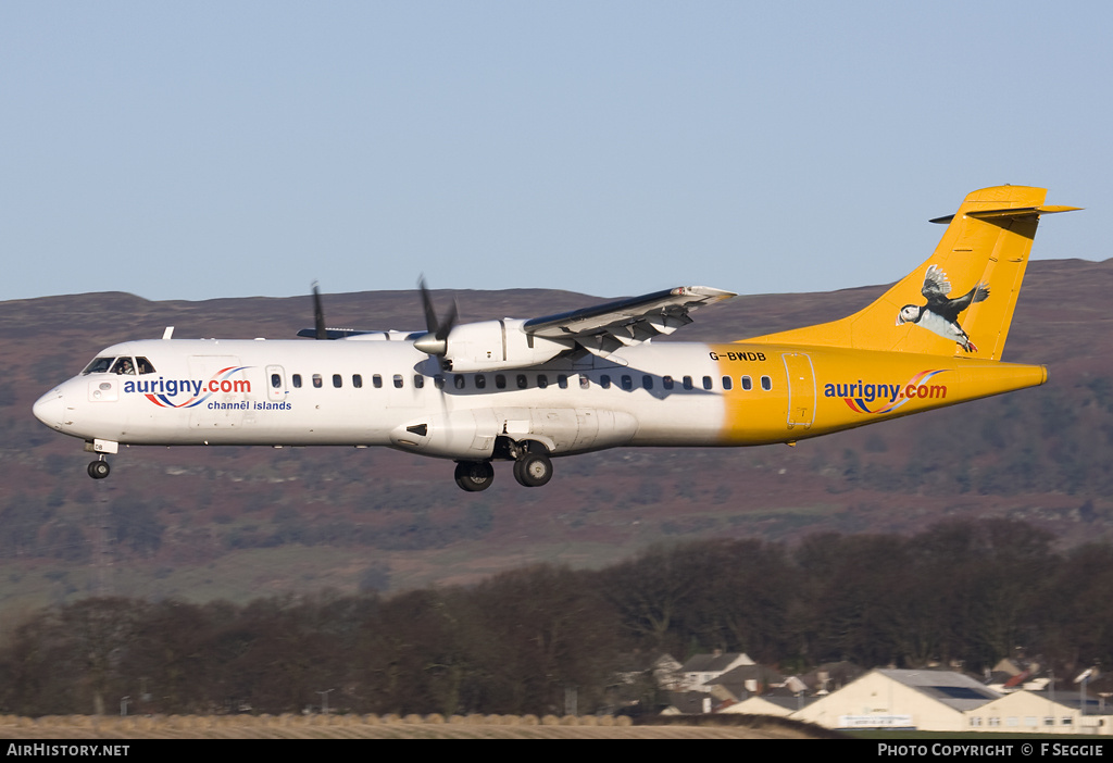 Aircraft Photo of G-BWDB | ATR ATR-72-202 | Aurigny Air Services | AirHistory.net #83556