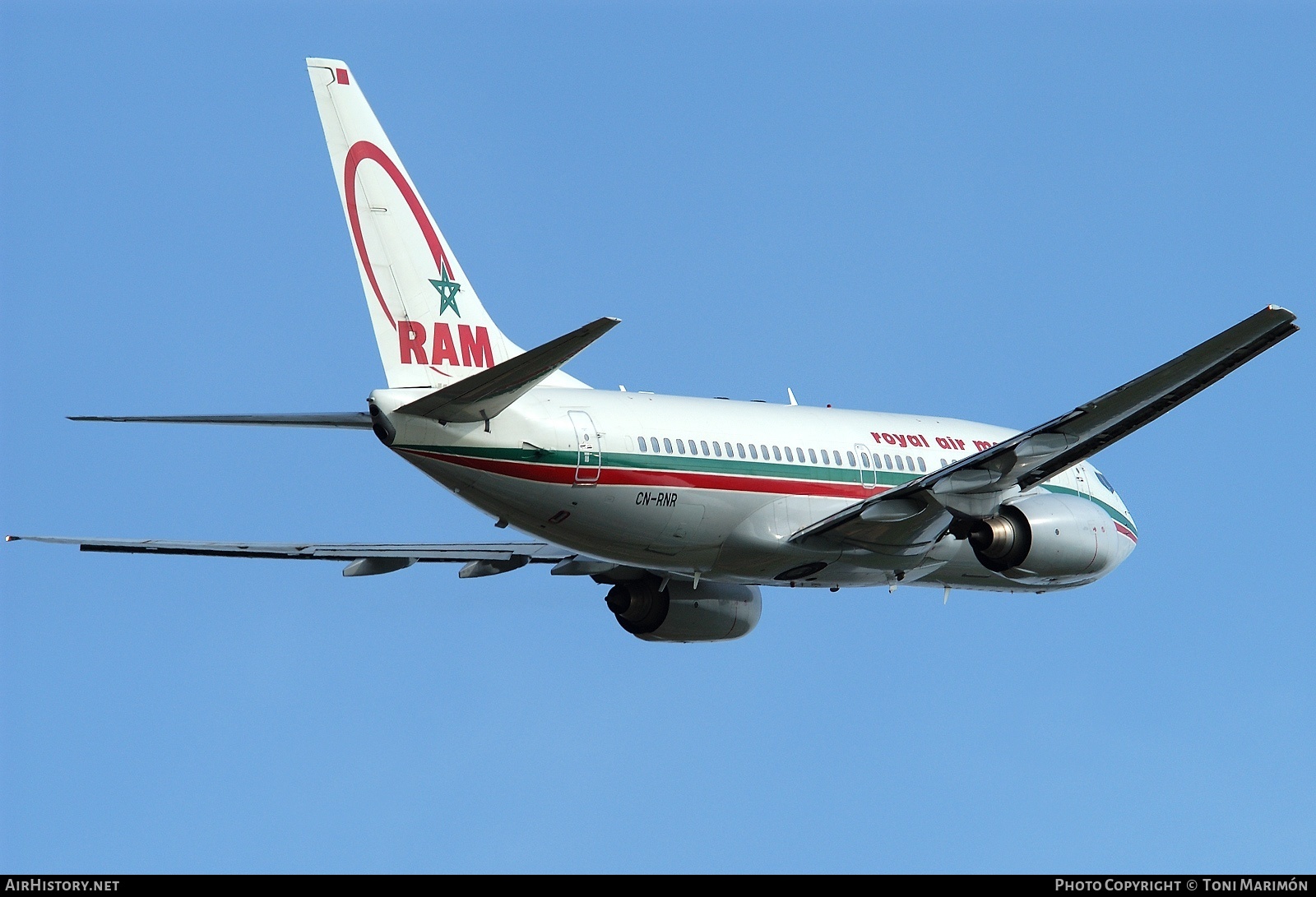 Aircraft Photo of CN-RNR | Boeing 737-7B6 | Royal Air Maroc - RAM | AirHistory.net #83592