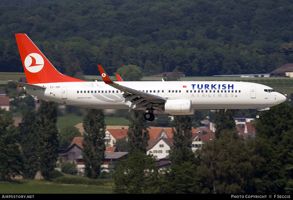 Aircraft Photo of TC-JGI | Boeing 737-8F2 | Turkish Airlines | AirHistory.net #83823