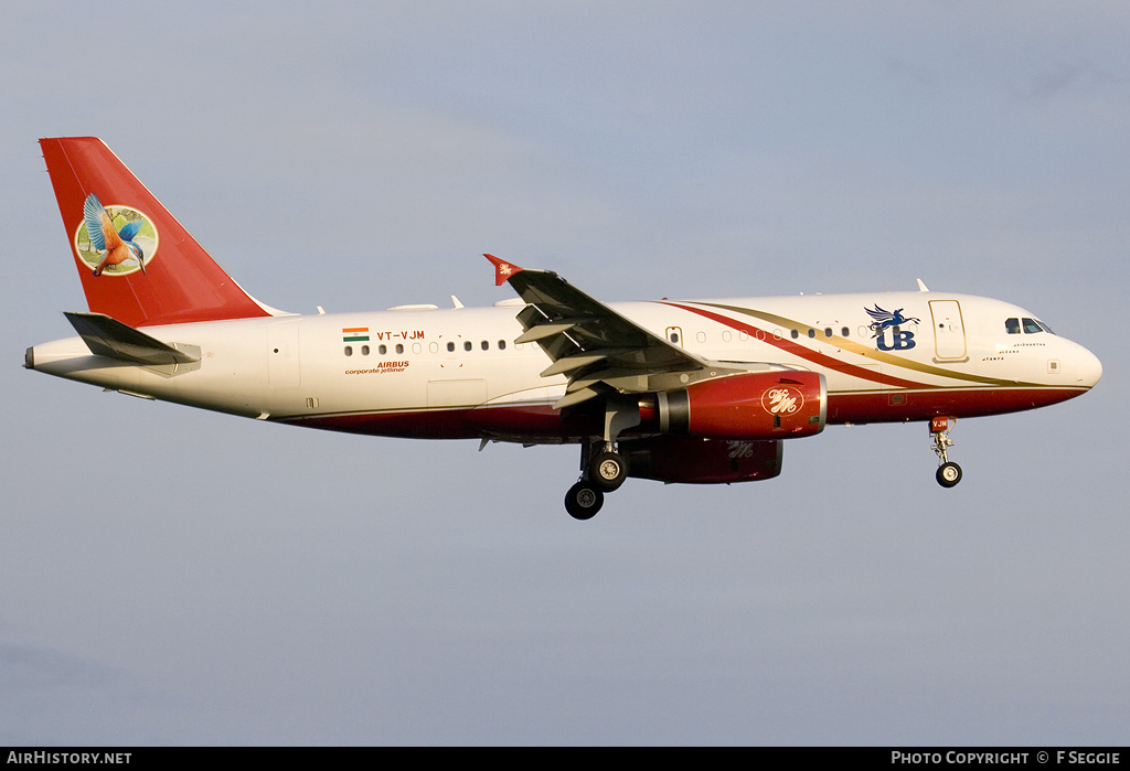 Aircraft Photo of VT-VJM | Airbus ACJ319 (A319-133/CJ) | UB Group - United Breweries | AirHistory.net #84023