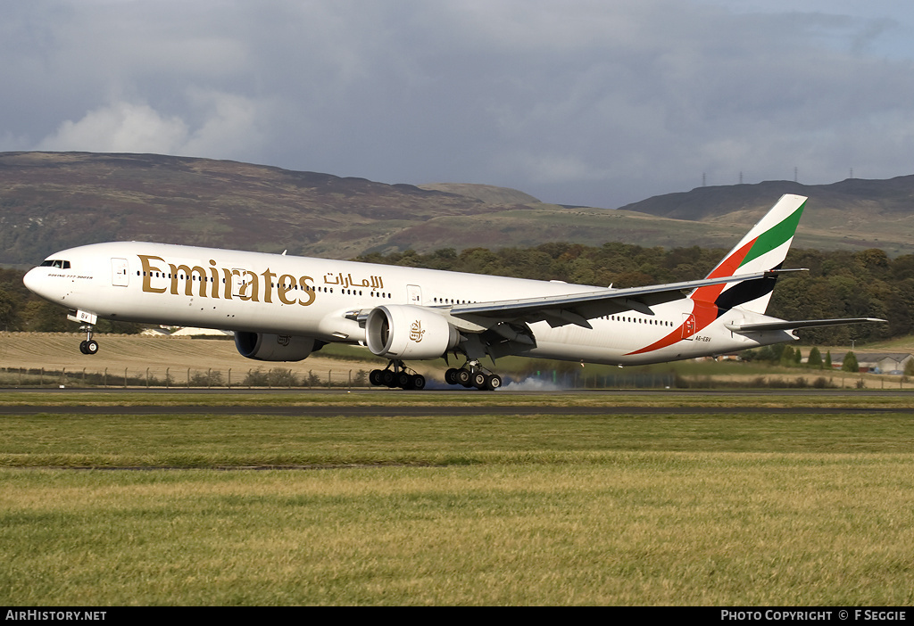 Aircraft Photo of A6-EBV | Boeing 777-31H/ER | Emirates | AirHistory.net #84328