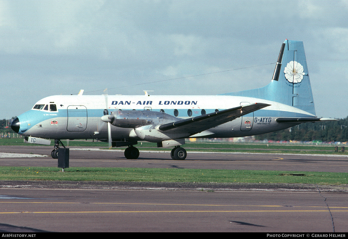 Aircraft Photo of G-AYYG | Hawker Siddeley HS-748 Srs2A/275 | Dan-Air London | AirHistory.net #84605