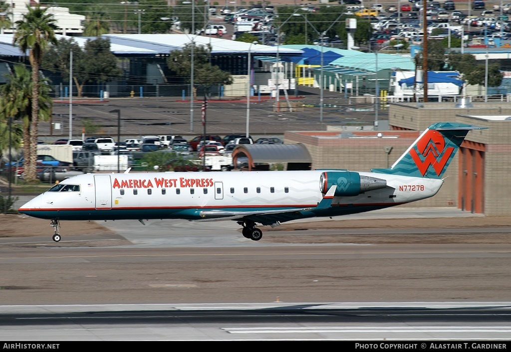 Aircraft Photo of N77278 | Bombardier CRJ-200LR (CL-600-2B19) | America West Express | AirHistory.net #85178