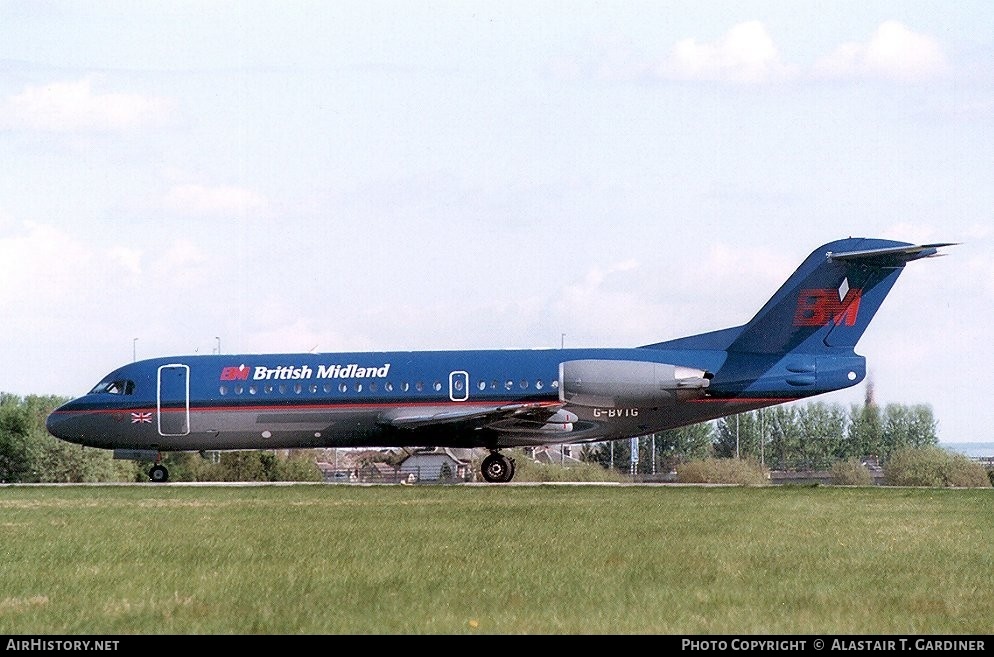 Aircraft Photo of G-BVTG | Fokker 70 (F28-0070) | British Midland Airways - BMA | AirHistory.net #85198