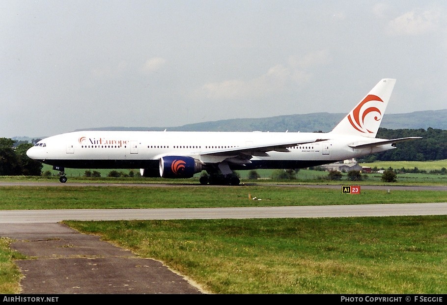 Aircraft Photo of EI-CRS | Boeing 777-2Q8/ER | Air Europe | AirHistory.net #85284