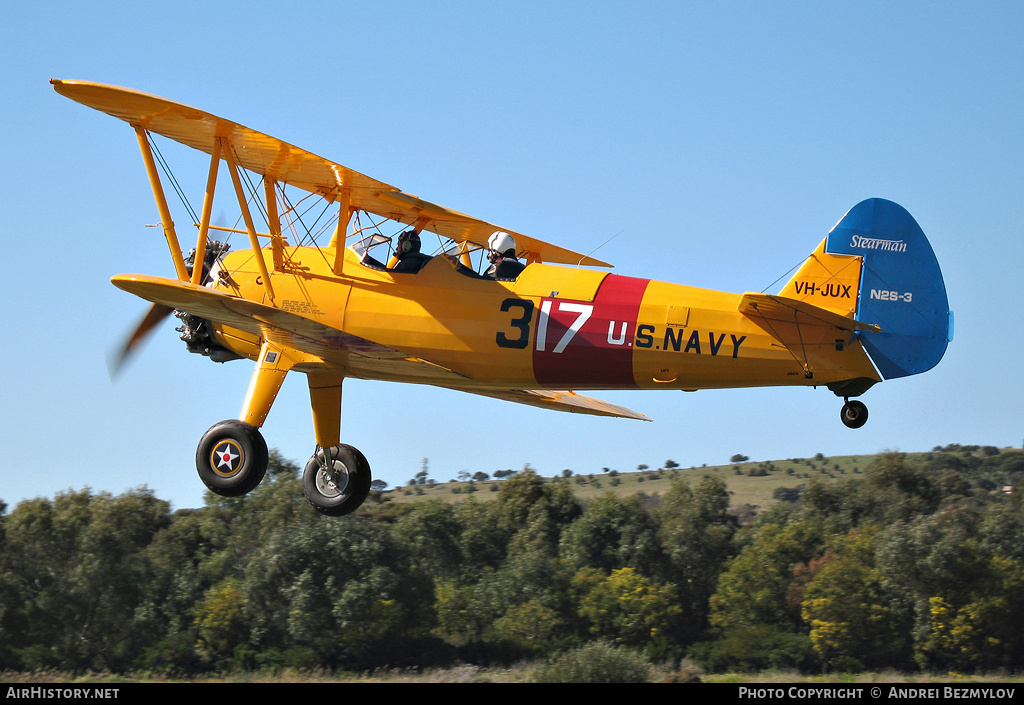 Aircraft Photo of VH-JUX | Boeing PT-17 Kaydet (A75N1) | USA - Navy | AirHistory.net #85538