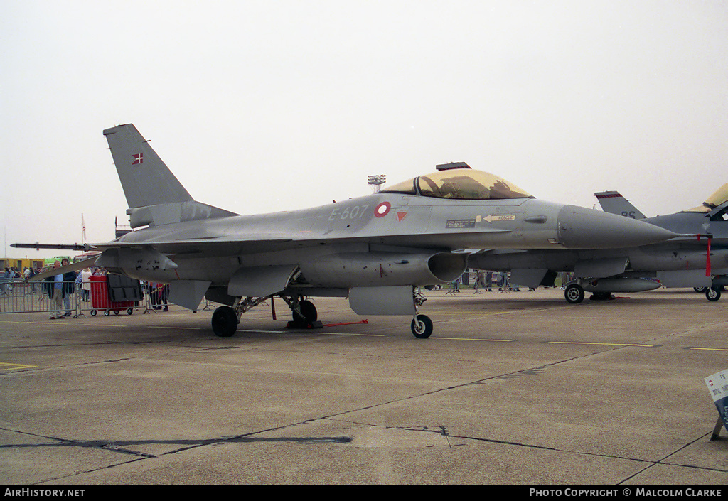 Aircraft Photo of E-607 | General Dynamics F-16A Fighting Falcon | Denmark - Air Force | AirHistory.net #85745