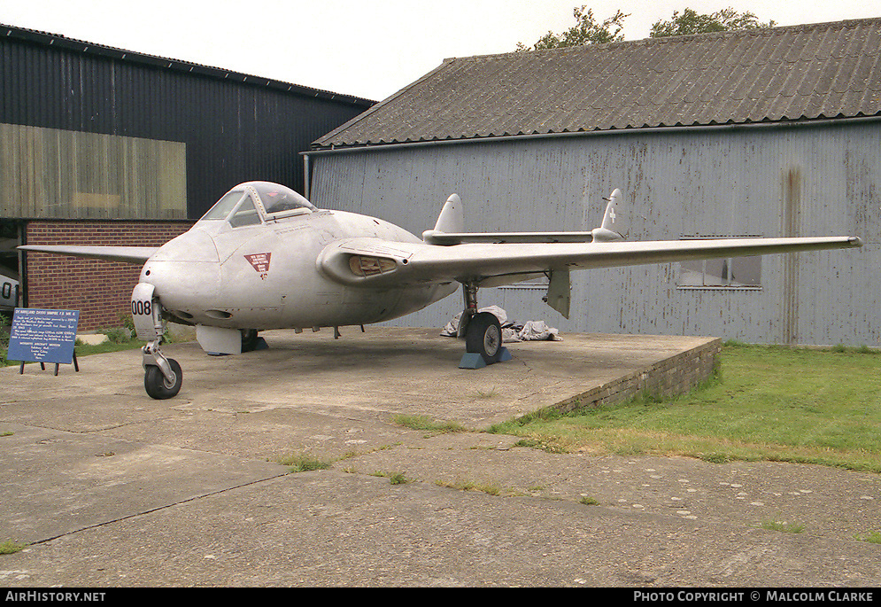 Aircraft Photo of J-1008 | De Havilland D.H. 100 Vampire FB6 | Switzerland - Air Force | AirHistory.net #86432