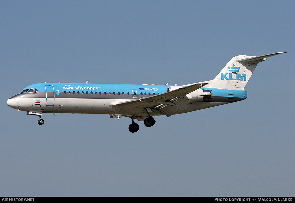 Aircraft Photo of PH-KZD | Fokker 70 (F28-0070) | KLM Cityhopper | AirHistory.net #86447