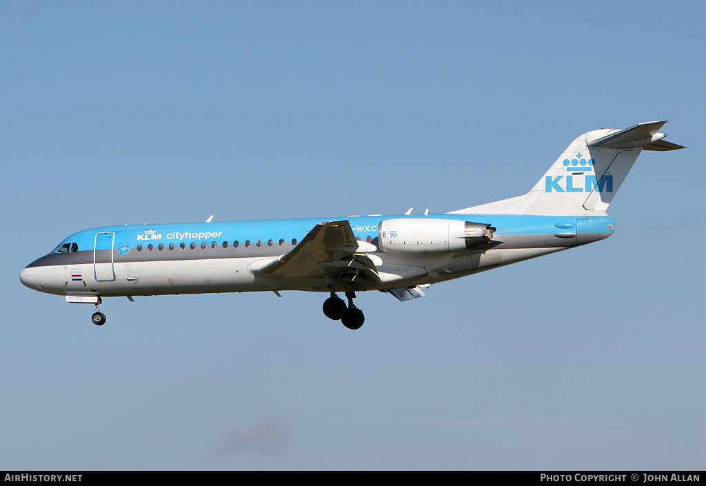 Aircraft Photo of PH-WXC | Fokker 70 (F28-0070) | KLM Cityhopper | AirHistory.net #86641