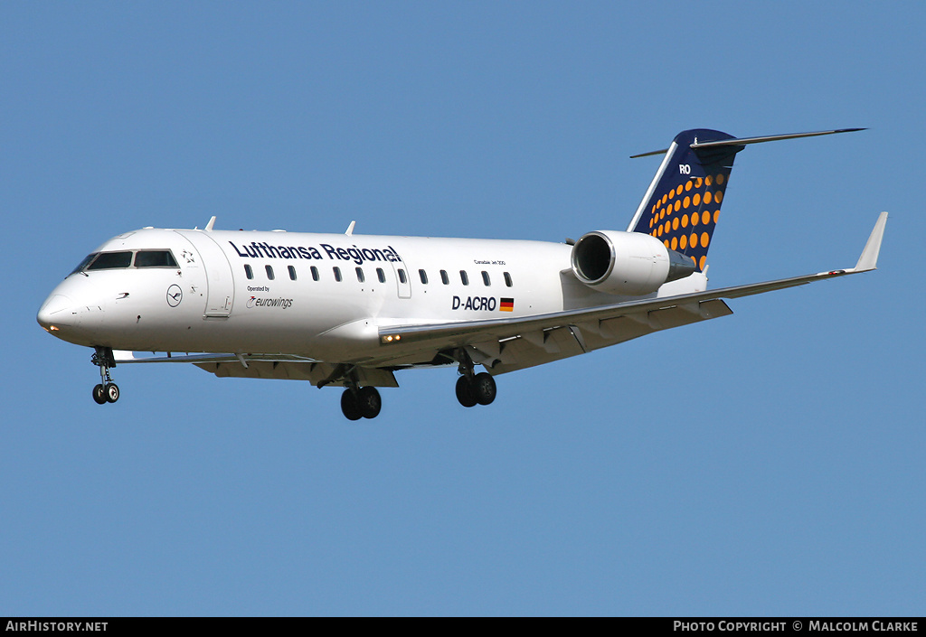 Aircraft Photo of D-ACRO | Bombardier CRJ-200LR (CL-600-2B19) | Lufthansa Regional | AirHistory.net #86681