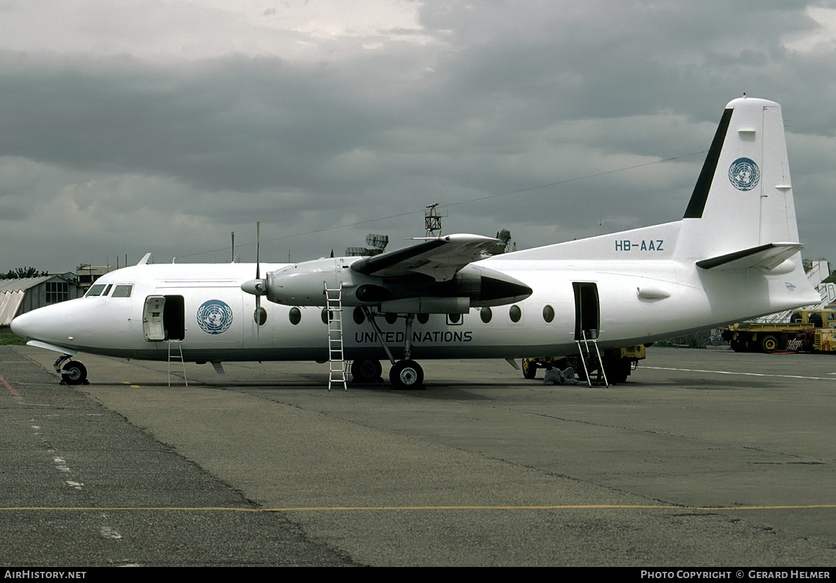 Aircraft Photo of HB-AAZ | Fokker F27-400 Friendship | United Nations | AirHistory.net #86911