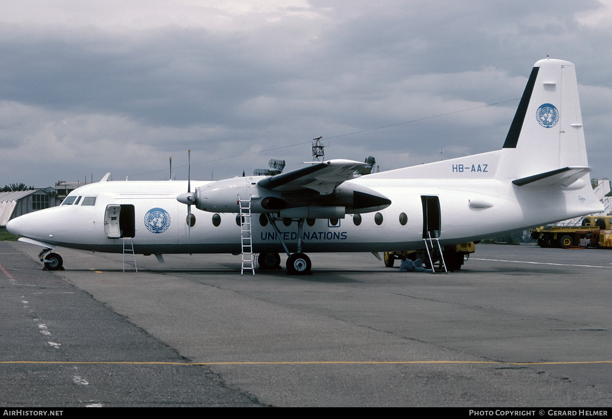 Aircraft Photo of HB-AAZ | Fokker F27-400 Friendship | United Nations | AirHistory.net #86911