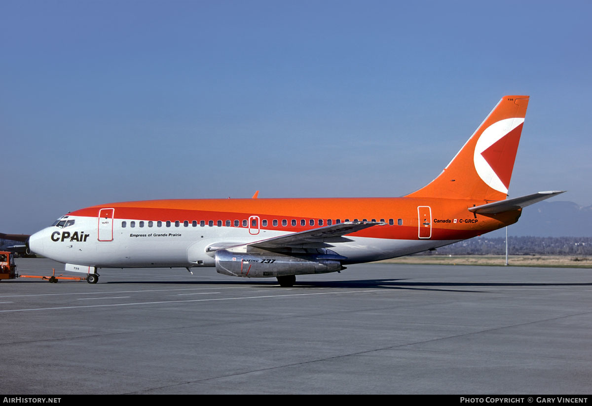 Aircraft Photo of C-GRCP | Boeing 737-2K2/Adv | CP Air | AirHistory.net #87110