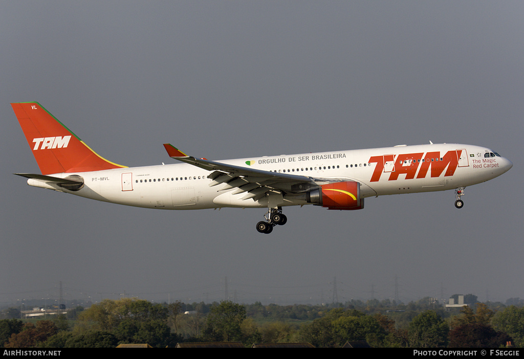 Aircraft Photo of PT-MVL | Airbus A330-203 | TAM Linhas Aéreas | AirHistory.net #87204