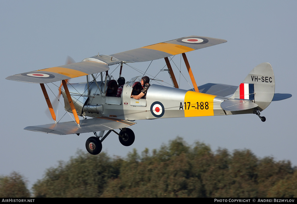 Aircraft Photo of VH-SEC / A17-188 | De Havilland D.H. 82A Tiger Moth | Australia - Air Force | AirHistory.net #87262