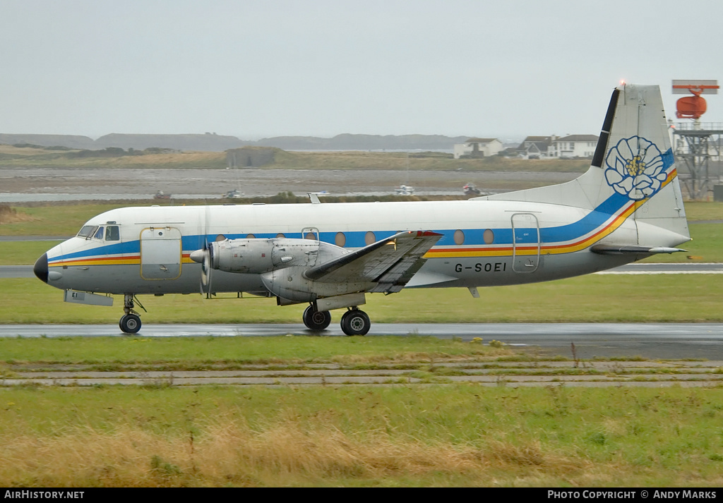 Aircraft Photo of G-SOEI | Hawker Siddeley HS-748 Srs2A/242 | Emerald Airways | AirHistory.net #87320