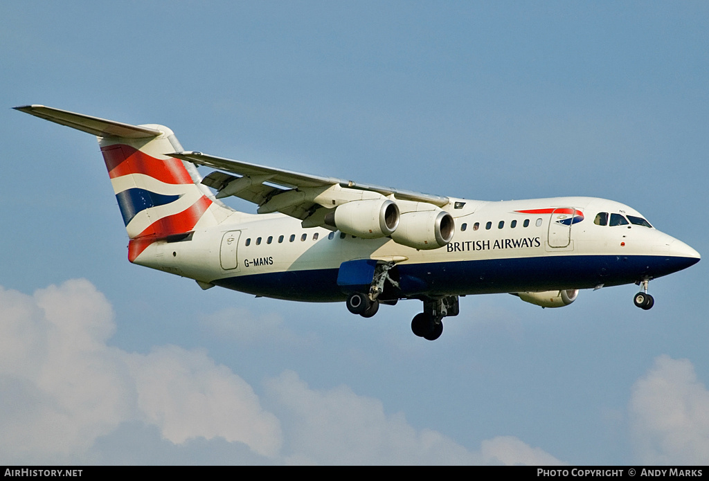 Aircraft Photo of G-MANS | British Aerospace BAe-146-200 | British Airways | AirHistory.net #87472