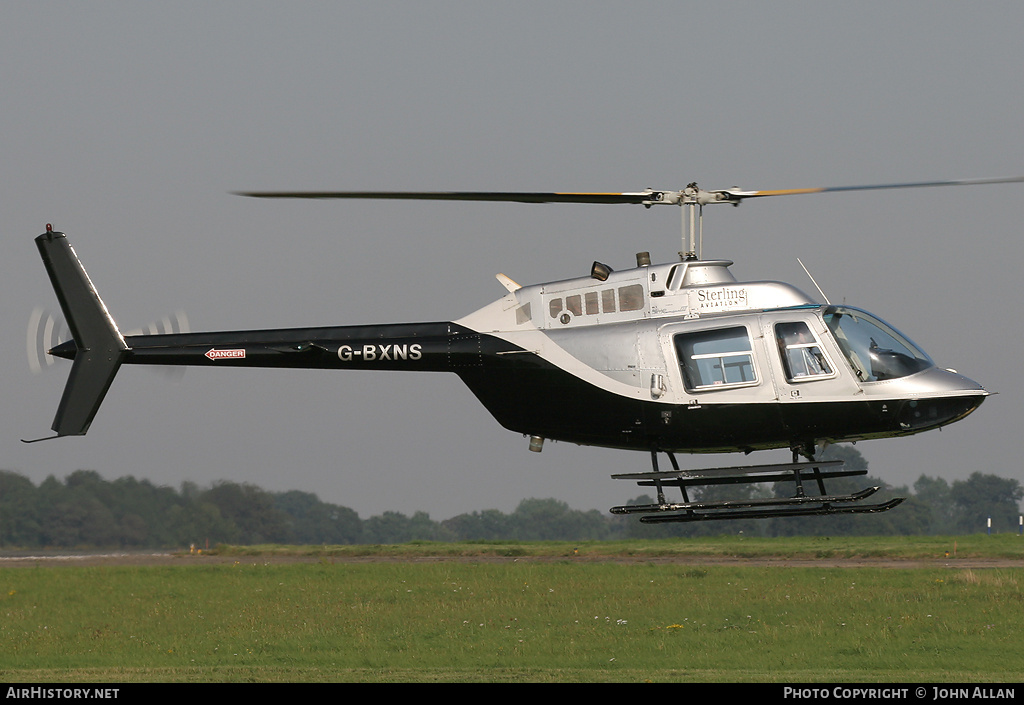Aircraft Photo of G-BXNS | Bell 206B-3 JetRanger III | Sterling Aviation | AirHistory.net #87488