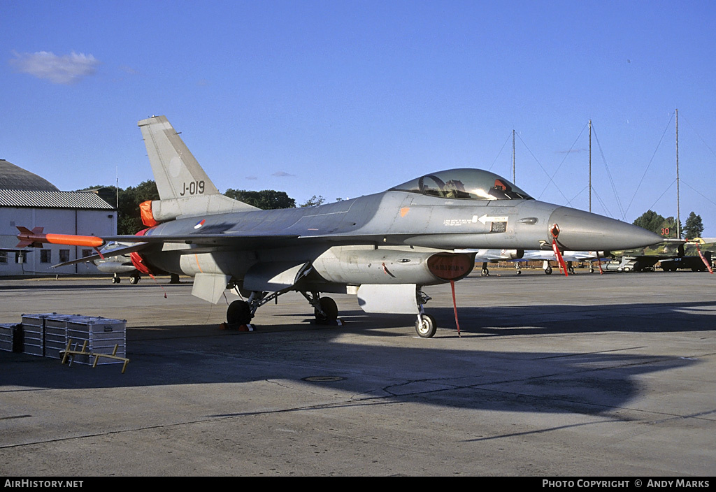 Aircraft Photo of J-019 | General Dynamics F-16A Fighting Falcon | Netherlands - Air Force | AirHistory.net #87528