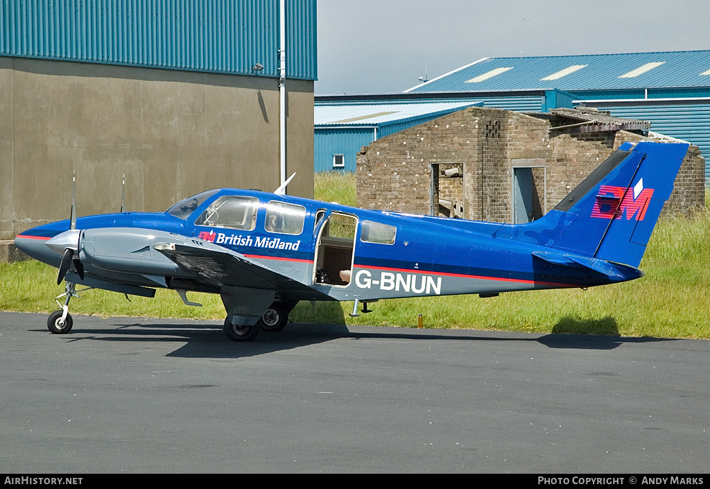 Aircraft Photo of G-BNUN | Beech 58P Pressurized Baron | British Midland Airways - BMA | AirHistory.net #87549