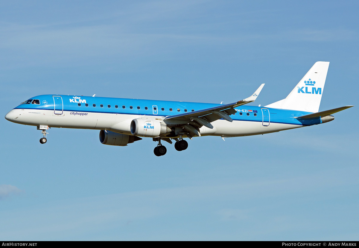 Aircraft Photo of PH-EZI | Embraer 190STD (ERJ-190-100STD) | KLM Cityhopper | AirHistory.net #87553