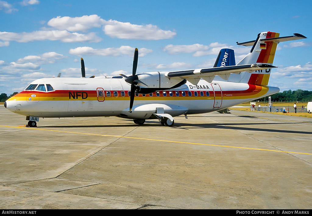Aircraft Photo of D-BAAA | ATR ATR-42-300 | NFD - Nürnberger Flugdienst | AirHistory.net #87576