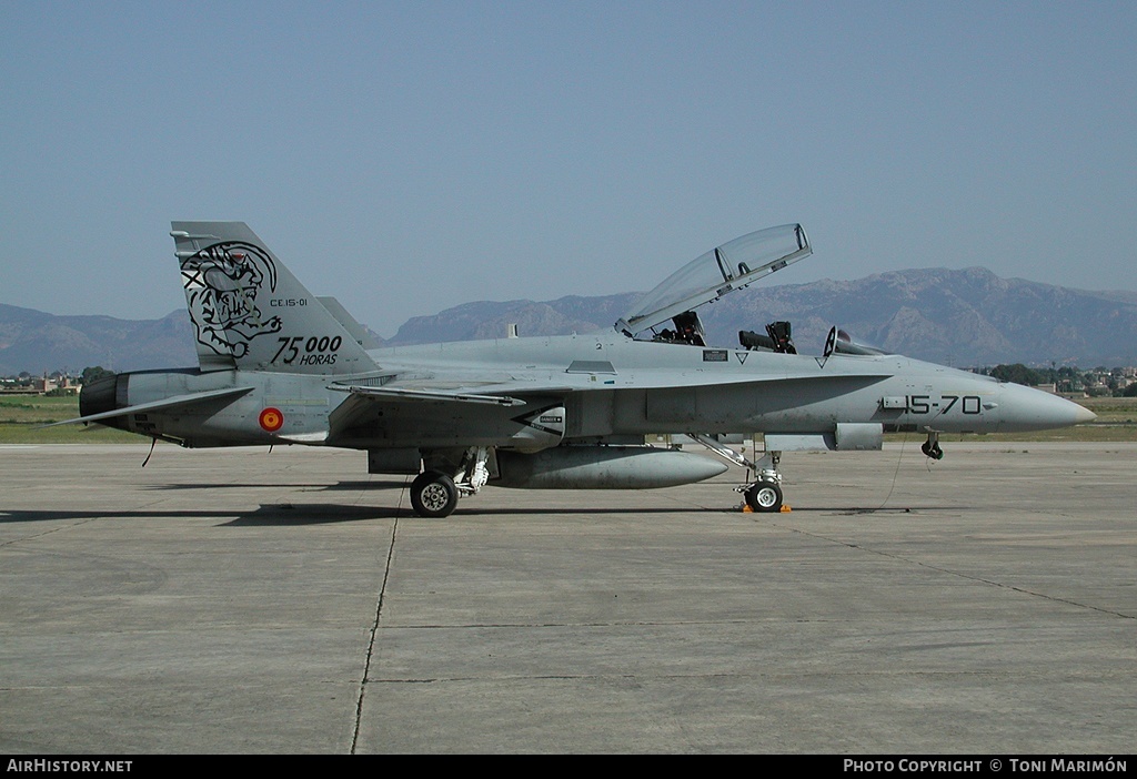 Aircraft Photo of CE15-01 | McDonnell Douglas EF-18B Hornet | Spain - Air Force | AirHistory.net #87611