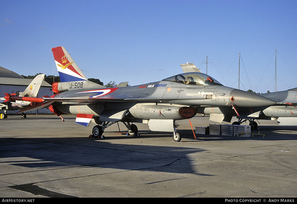 Aircraft Photo of J-508 | General Dynamics F-16A Fighting Falcon | Netherlands - Air Force | AirHistory.net #87644