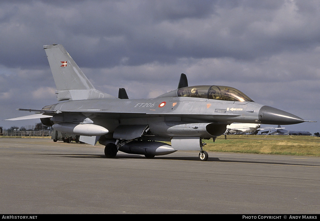 Aircraft Photo of ET-206 | General Dynamics F-16B Fighting Falcon | Denmark - Air Force | AirHistory.net #87726