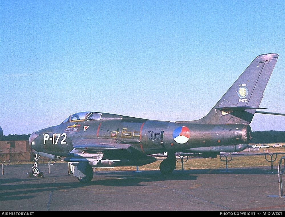Aircraft Photo of P-172 | Republic F-84F Thunderstreak | Netherlands - Air Force | AirHistory.net #87760