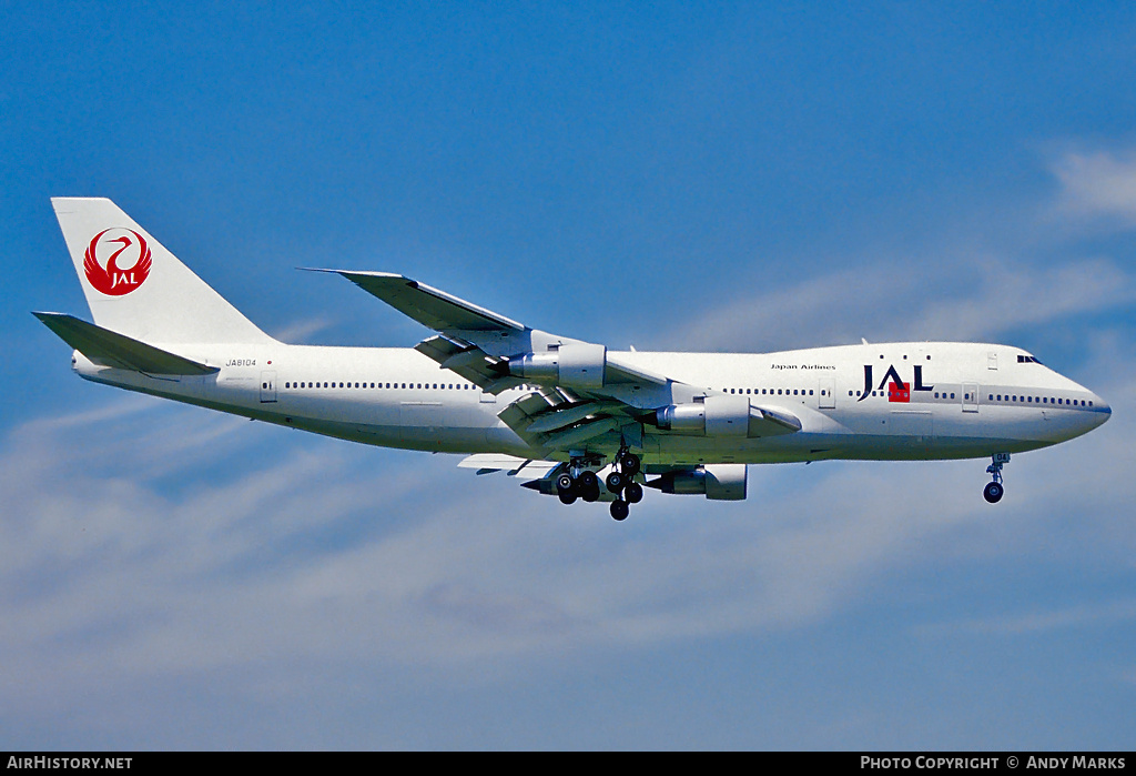 Aircraft Photo of JA8104 | Boeing 747-246B | Japan Airlines - JAL | AirHistory.net #87820