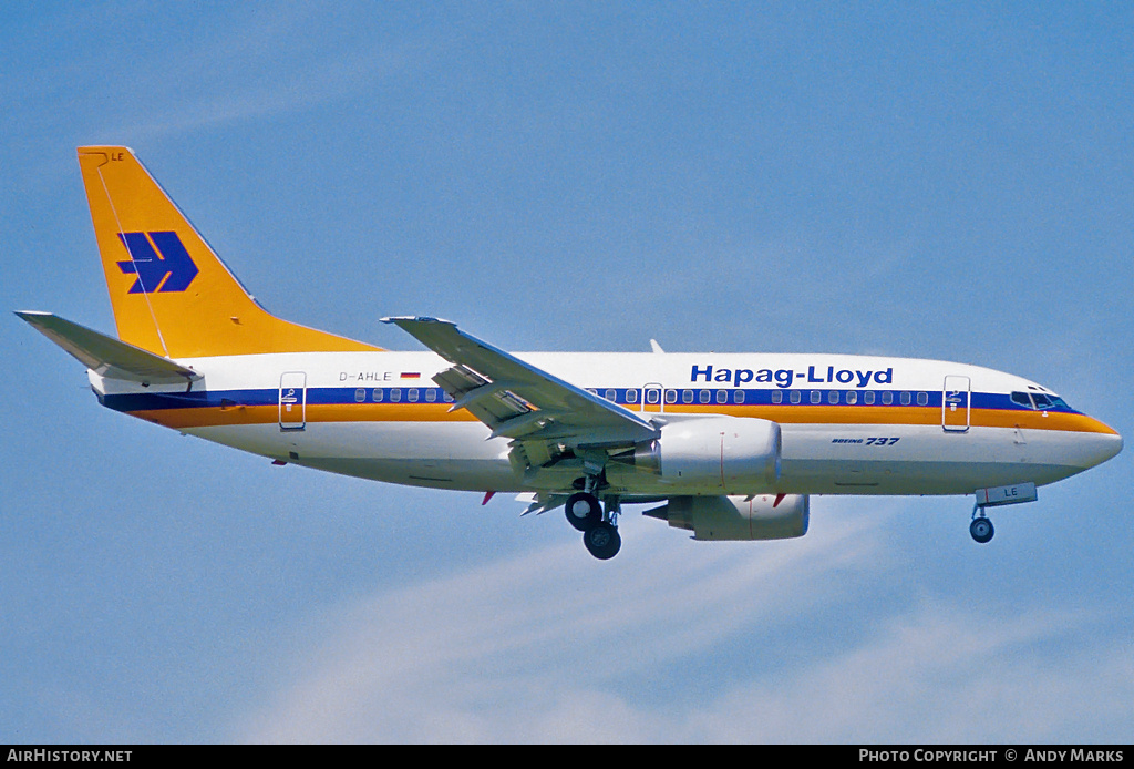 Aircraft Photo of D-AHLE | Boeing 737-5K5 | Hapag-Lloyd | AirHistory.net #87834