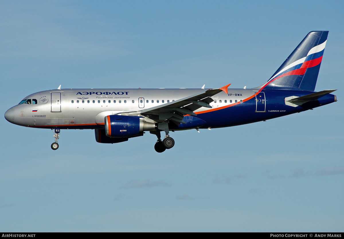 Aircraft Photo of VP-BWA | Airbus A319-111 | Aeroflot - Russian Airlines | AirHistory.net #87887