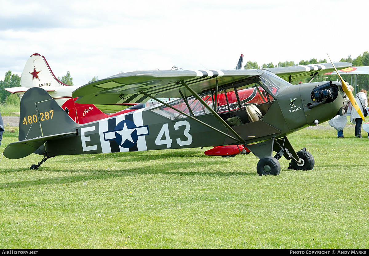 Aircraft Photo of LN-RAP / 480287 | Piper L-4J Grasshopper (J-3C-65D) | USA - Air Force | AirHistory.net #87898