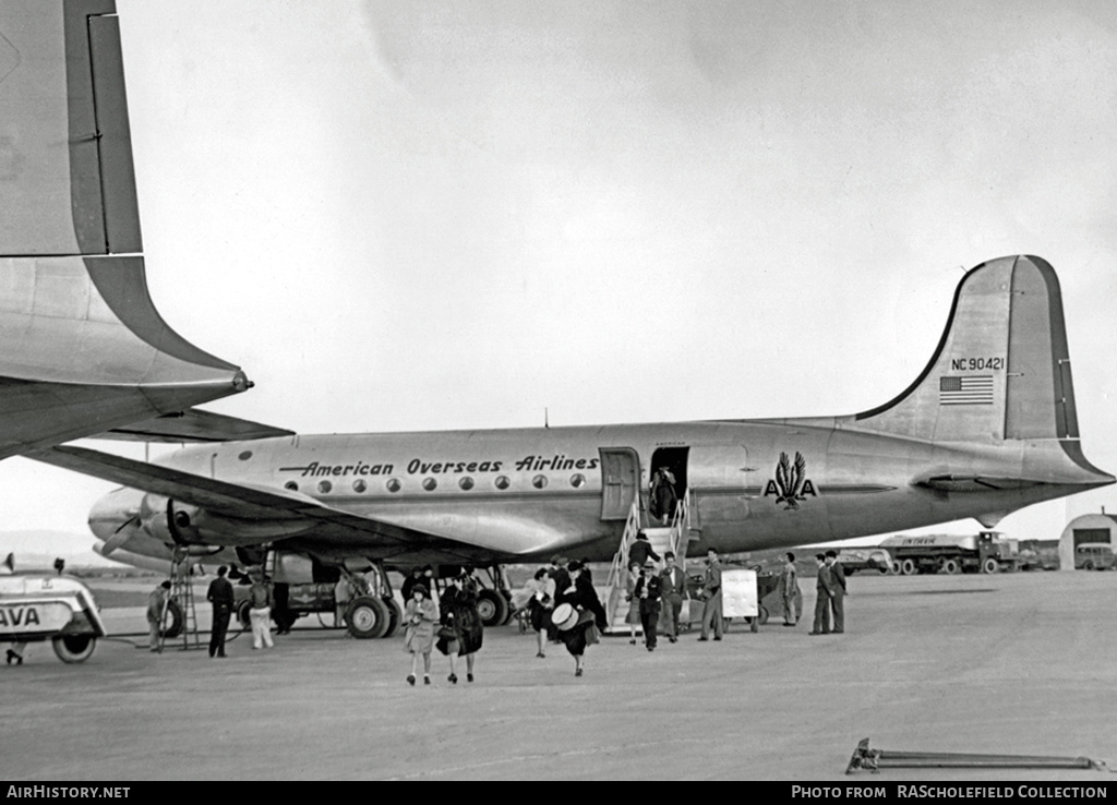 Aircraft Photo of NC90421 | Douglas C-54A Skymaster | American Overseas Airlines | AirHistory.net #88212