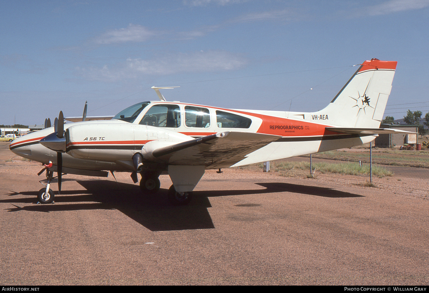 Aircraft Photo of VH-AEA | Beech 56TC Turbo Baron | Reprographics | AirHistory.net #88483